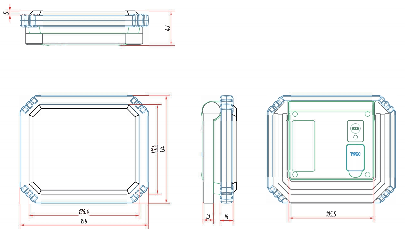 Rechargeable LED work light size drawing.png Rechargeable LED work light size drawing.png